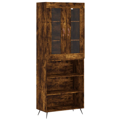 Credenza Rovere Fumo  69,5x34x180 cm in Legno Multistrato