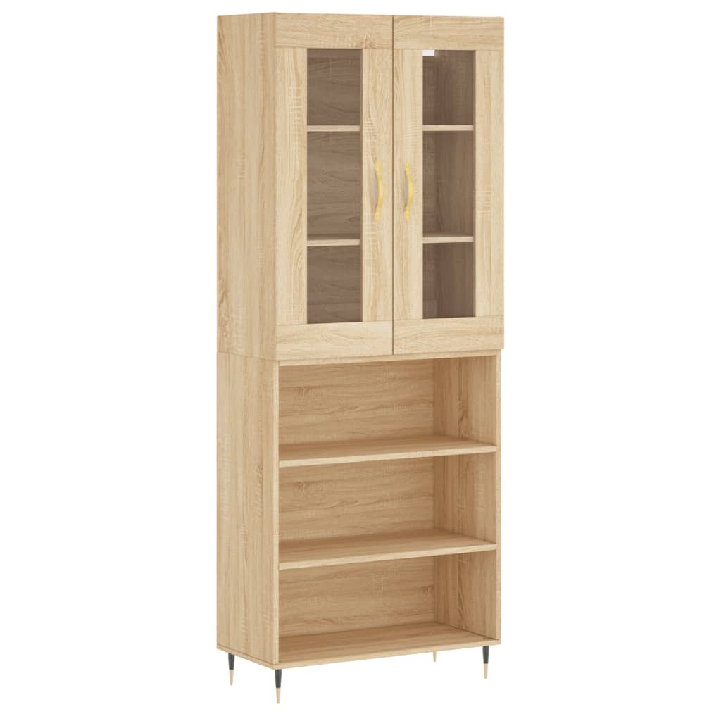 Credenza Rovere Sonoma 69,5x34x180 cm in Legno Multistrato