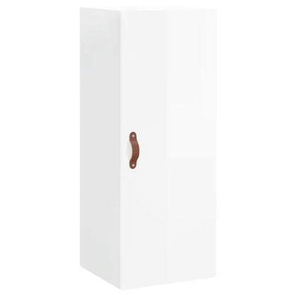 Credenza 34,5x34x180 cm in Legno Multistrato Bianco Lucido