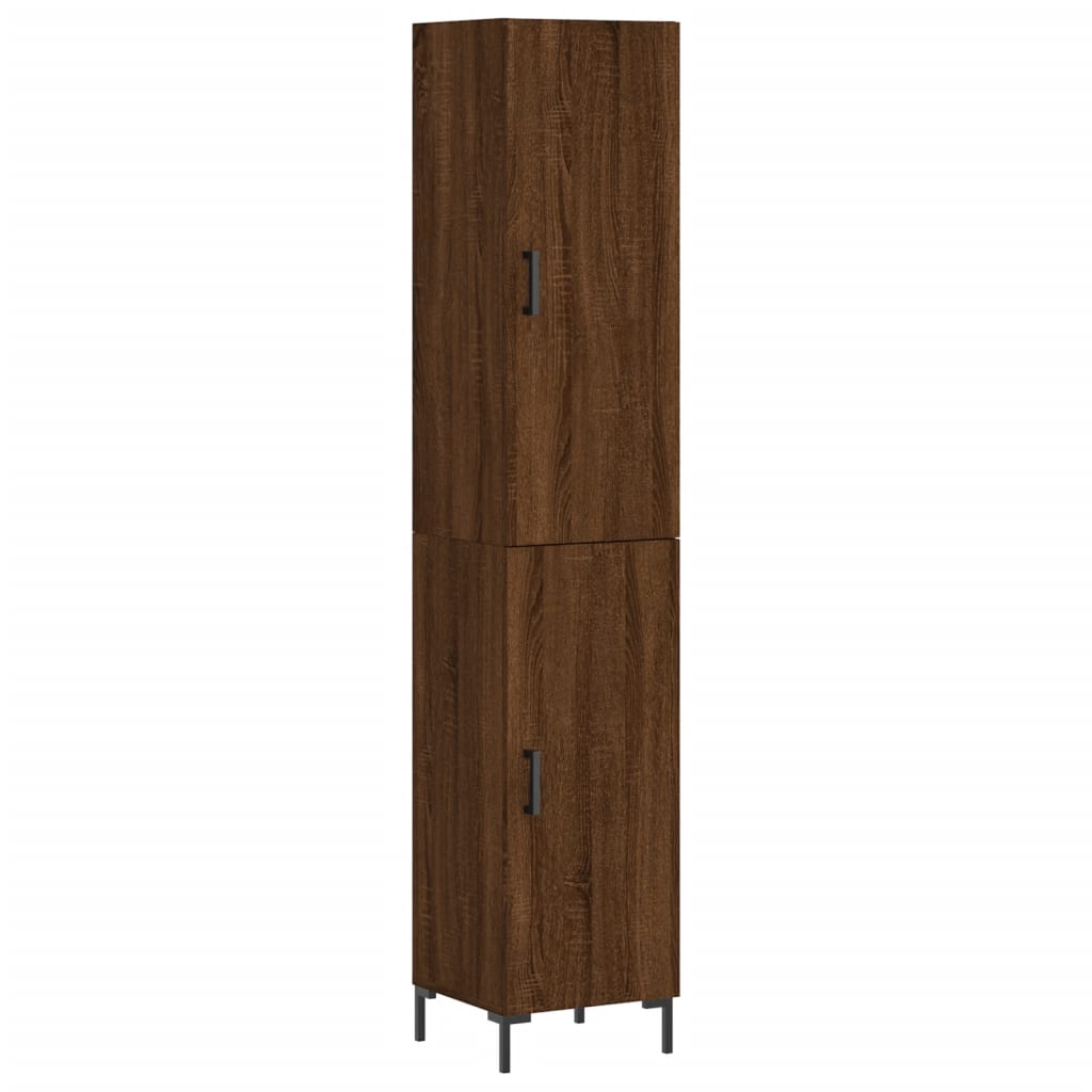 Credenza Rovere Marrone 34,5x34x180 cm in Legno Multistrato