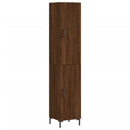 Credenza Rovere Marrone 34,5x34x180 cm in Legno Multistrato