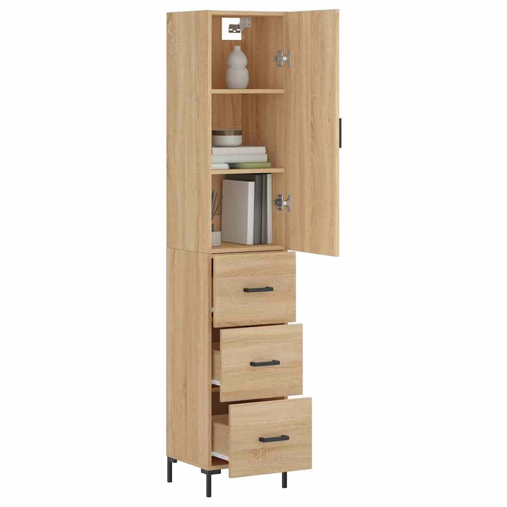Credenza Rovere Sonoma 34,5x34x180 cm in Legno Multistrato