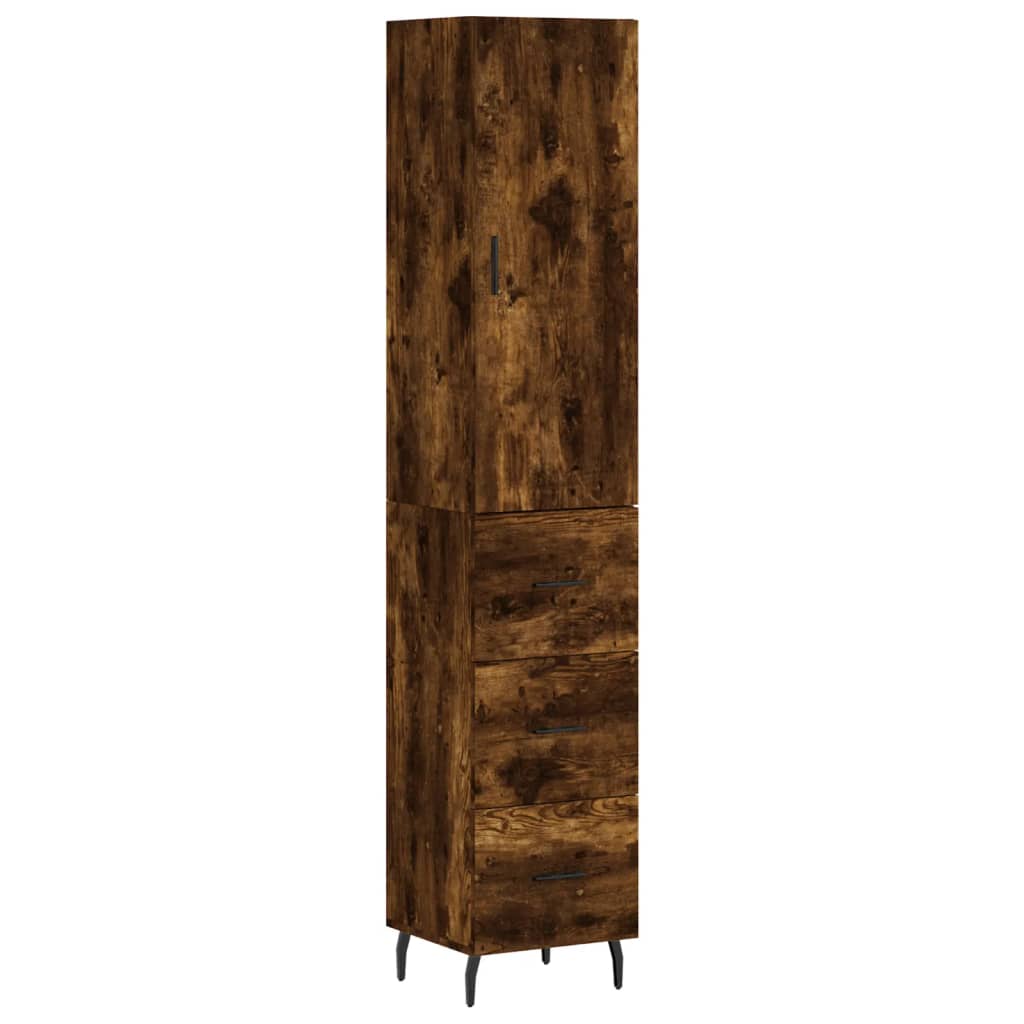 Credenza Rovere Fumo 34,5x34x180 cm in Legno Multistrato