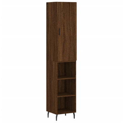 Credenza Rovere Marrone 34,5x34x180 cm in Legno Multistrato