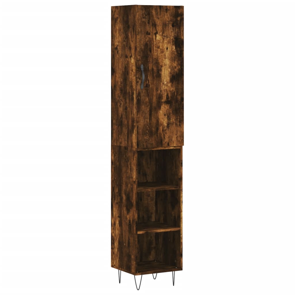 Credenza Rovere Fumo 34,5x34x180 cm in Legno Multistrato