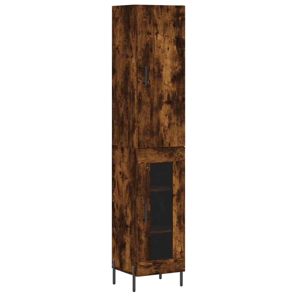 Credenza Rovere Fumo 34,5x34x180 cm in Legno Multistrato