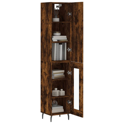 Credenza Rovere Fumo 34,5x34x180 cm in Legno Multistrato