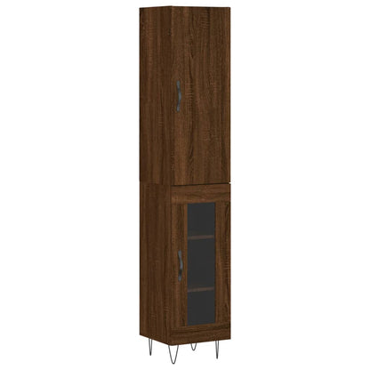 Credenza Rovere Marrone 34,5x34x180 cm in Legno Multistrato