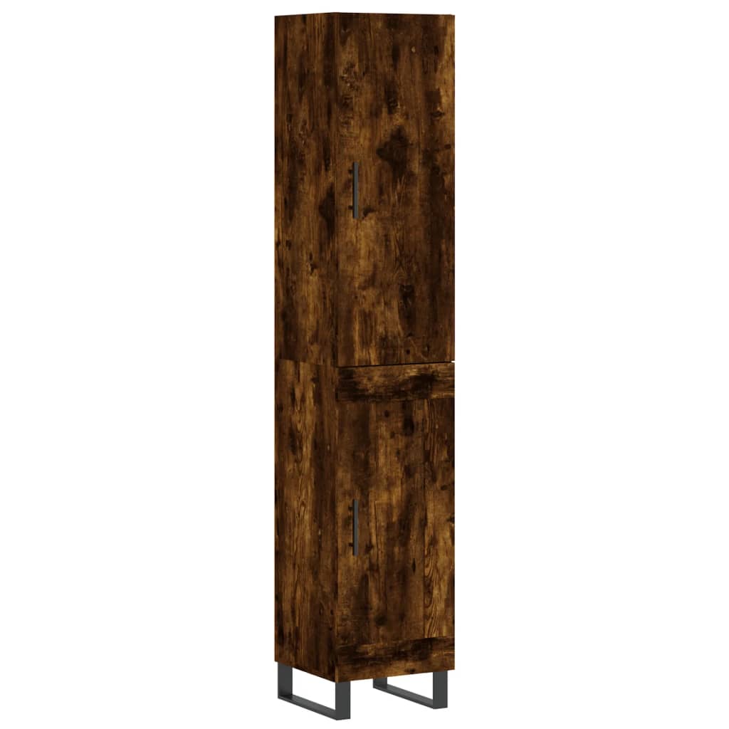 Credenza Rovere Fumo 34,5x34x180 cm in Legno Multistrato
