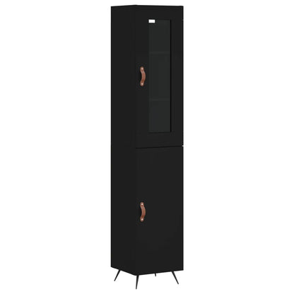 Credenza Nera 34,5x34x180 cm in Legno Multistrato