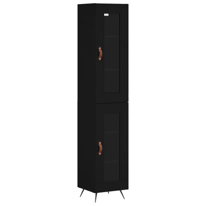 Credenza Nera 34,5x34x180 cm in Legno Multistrato