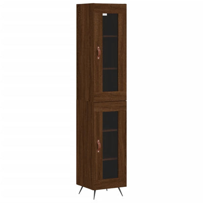 Credenza Rovere Marrone 34,5x34x180 cm in Legno Multistrato