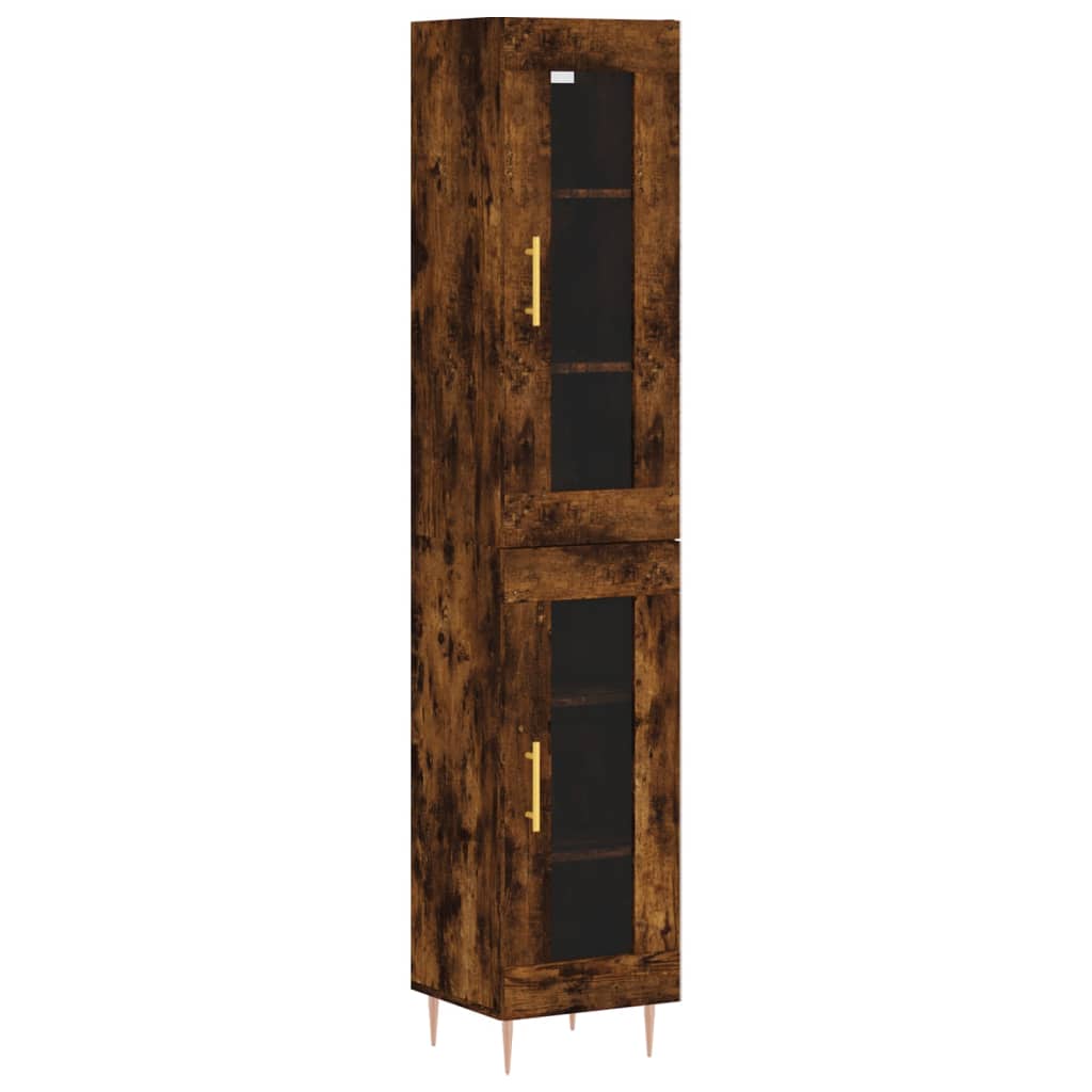Credenza Rovere Fumo 34,5x34x180 cm in Legno Multistrato