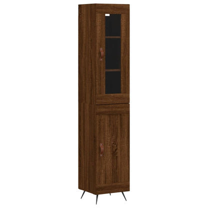 Credenza Rovere Marrone 34,5x34x180 cm in Legno Multistrato