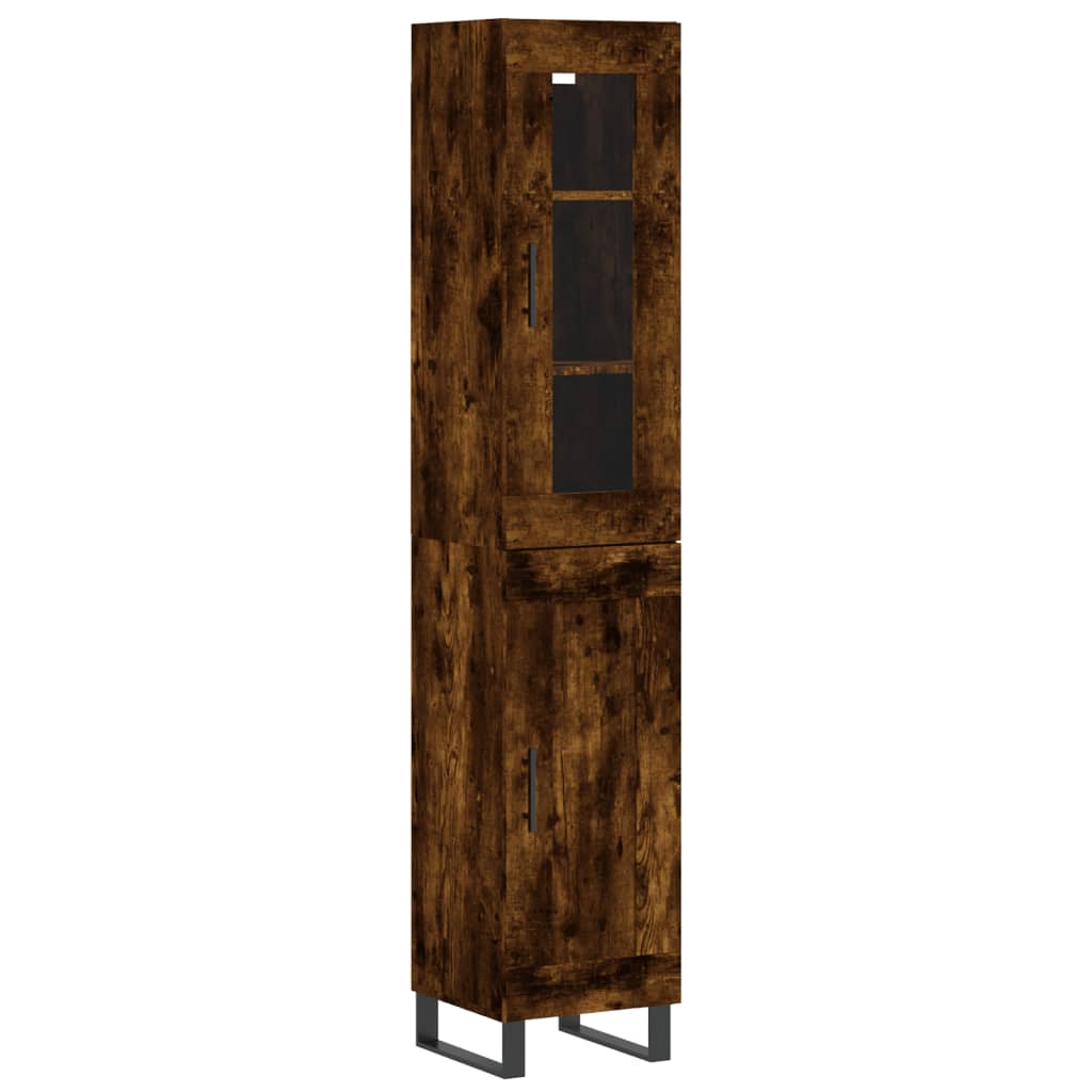 Credenza Rovere Fumo 34,5x34x180 cm in Legno Multistrato