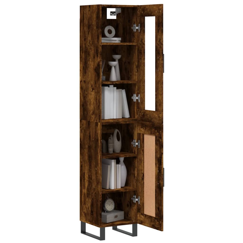 Credenza Rovere Fumo 34,5x34x180 cm in Legno Multistrato