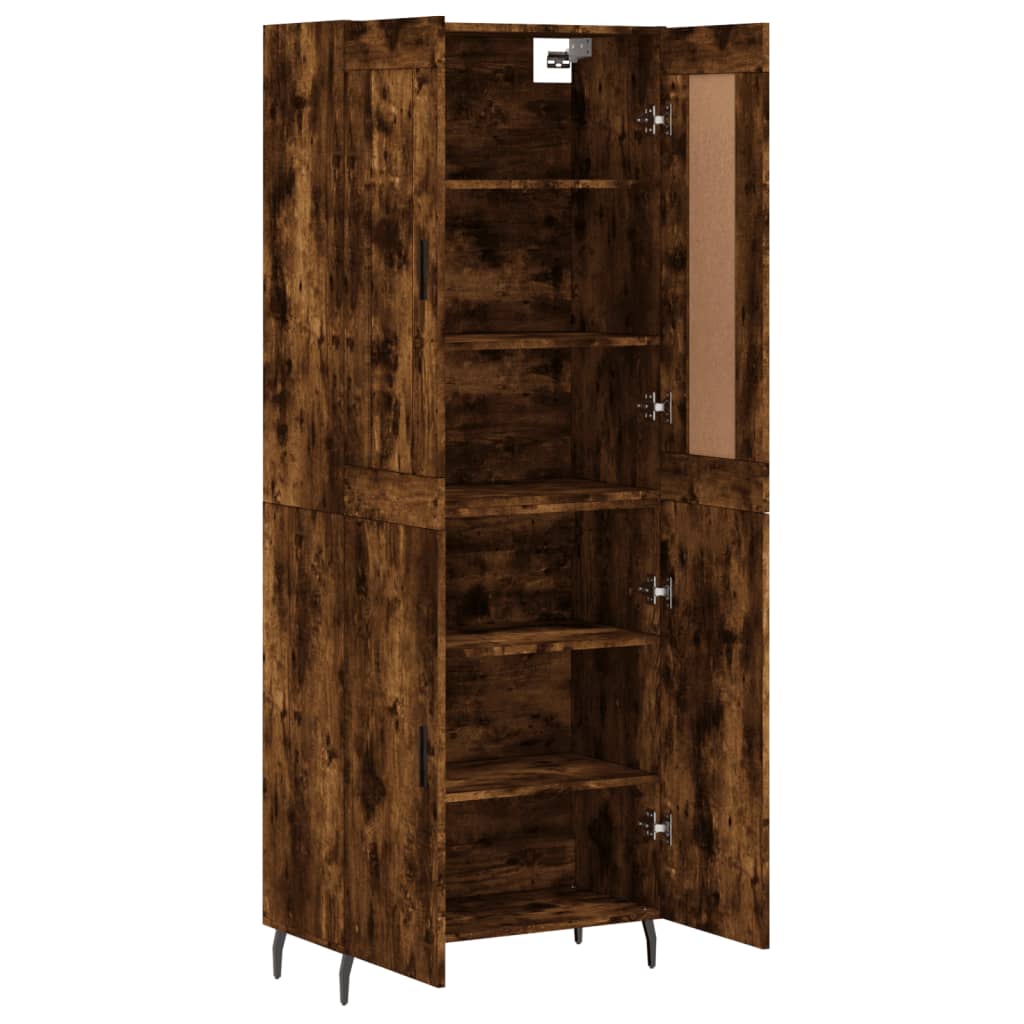 Credenza Rovere Fumo  69,5x34x180 cm in Legno Multistrato