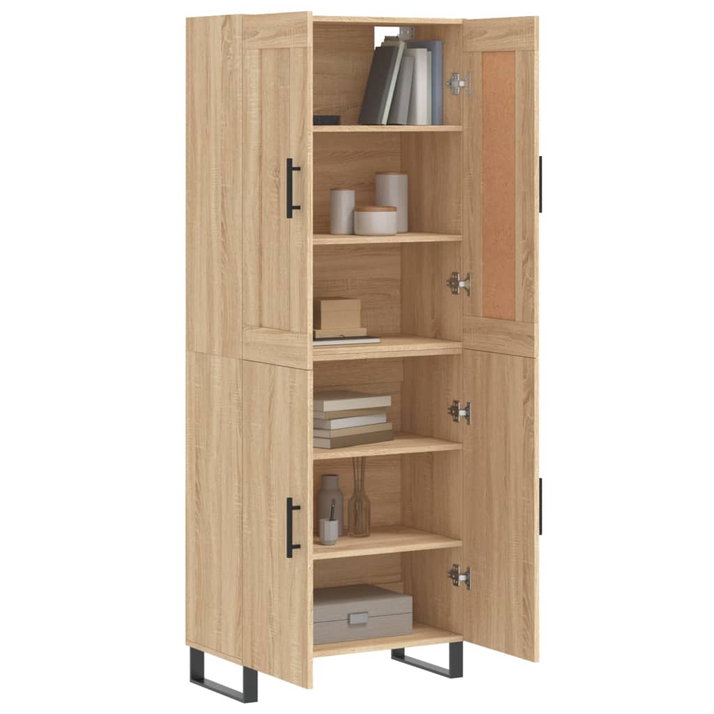 Credenza Rovere Sonoma 69,5x34x180 cm in Legno Multistrato
