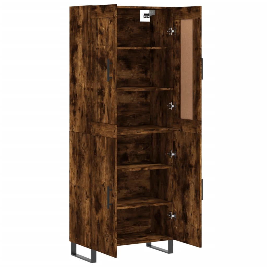 Credenza Rovere Fumo  69,5x34x180 cm in Legno Multistrato