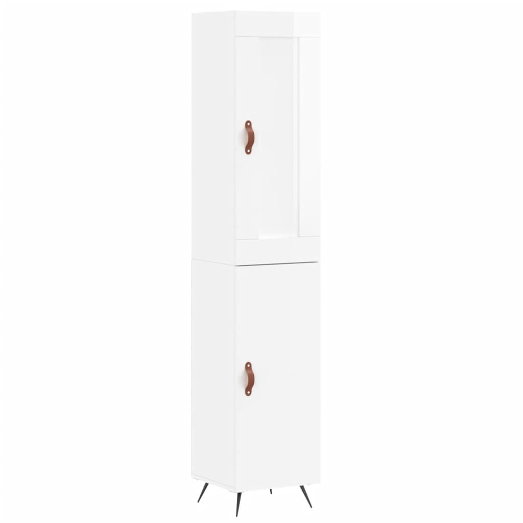 Credenza 34,5x34x180 cm in Legno Multistrato Bianco Lucido
