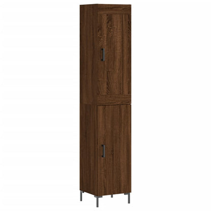 Credenza Rovere Marrone 34,5x34x180 cm in Legno Multistrato