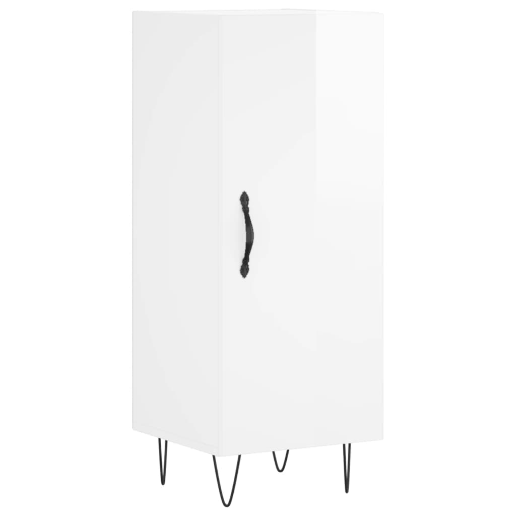 Credenza 34,5x34x180 cm in Legno Multistrato Bianco Lucido