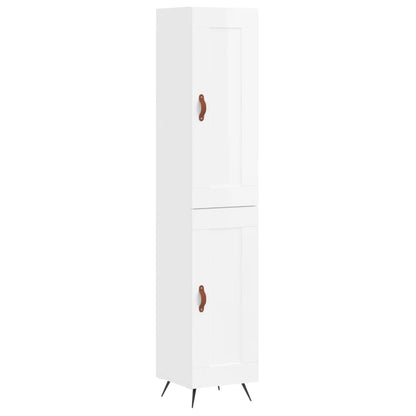 Credenza 34,5x34x180 cm in Legno Multistrato Bianco Lucido