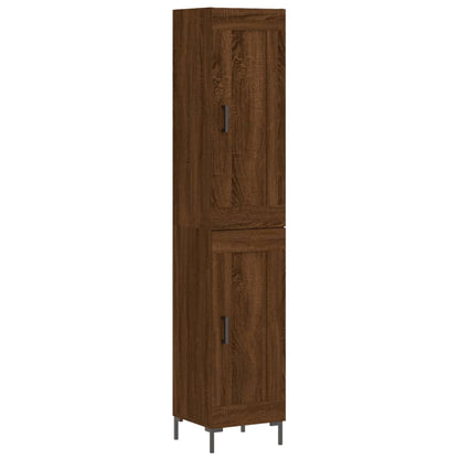 Credenza Rovere Marrone 34,5x34x180 cm in Legno Multistrato