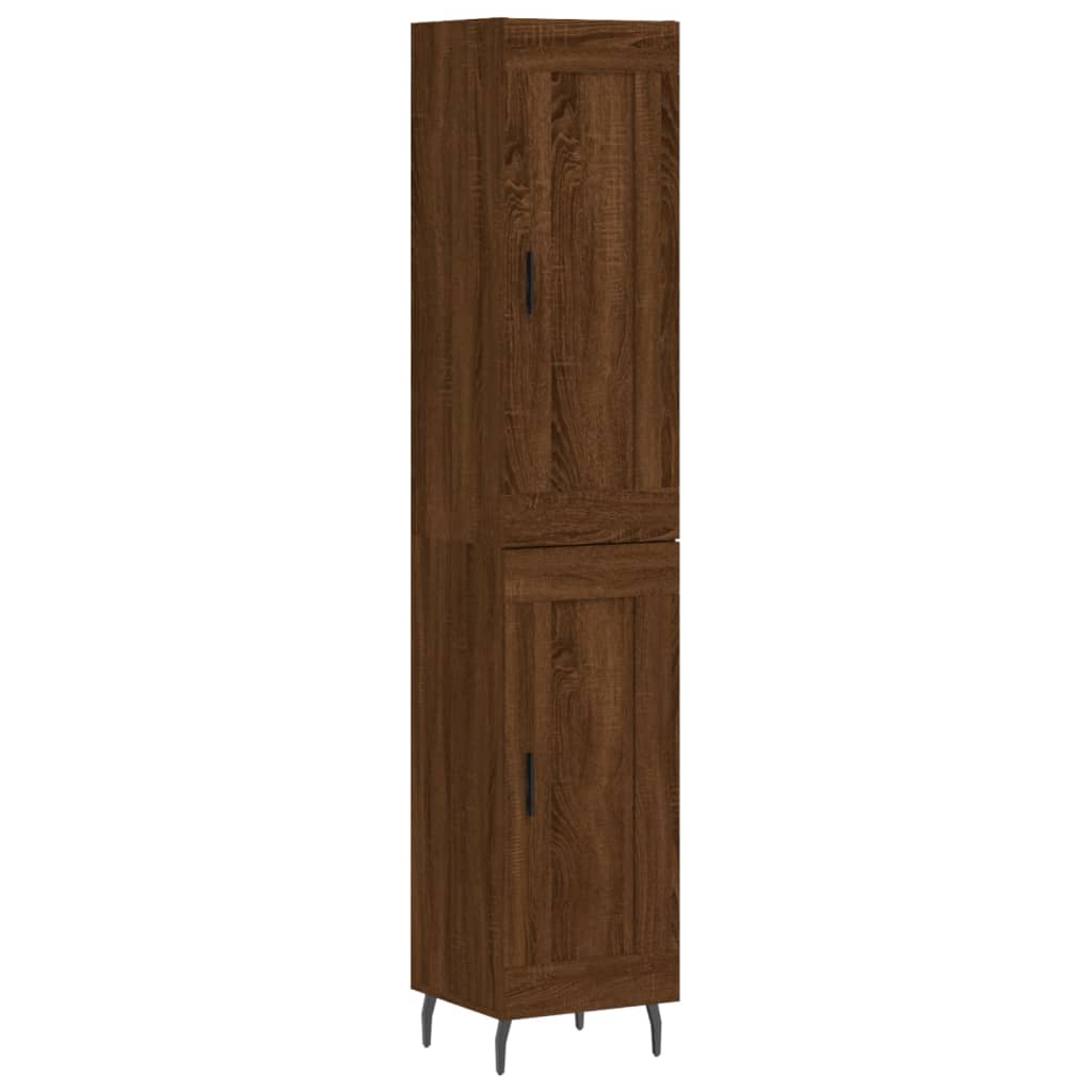 Credenza Rovere Marrone 34,5x34x180 cm in Legno Multistrato