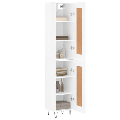 Credenza 34,5x34x180 cm in Legno Multistrato Bianco Lucido