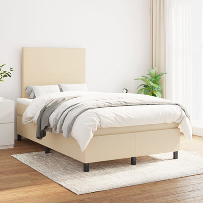 Giroletto a Molle con Materasso Crema 120x200 cm in Tessuto