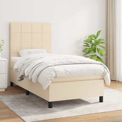 Giroletto a Molle con Materasso Crema 80x200 cm inTessuto