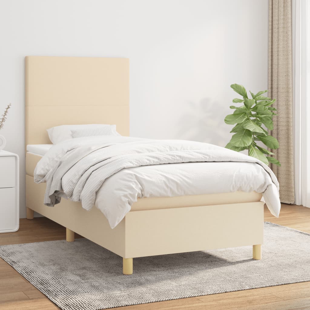 Giroletto a Molle con Materasso Crema 90x200 cm inTessuto
