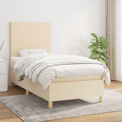 Giroletto a Molle con Materasso Crema 90x200 cm inTessuto