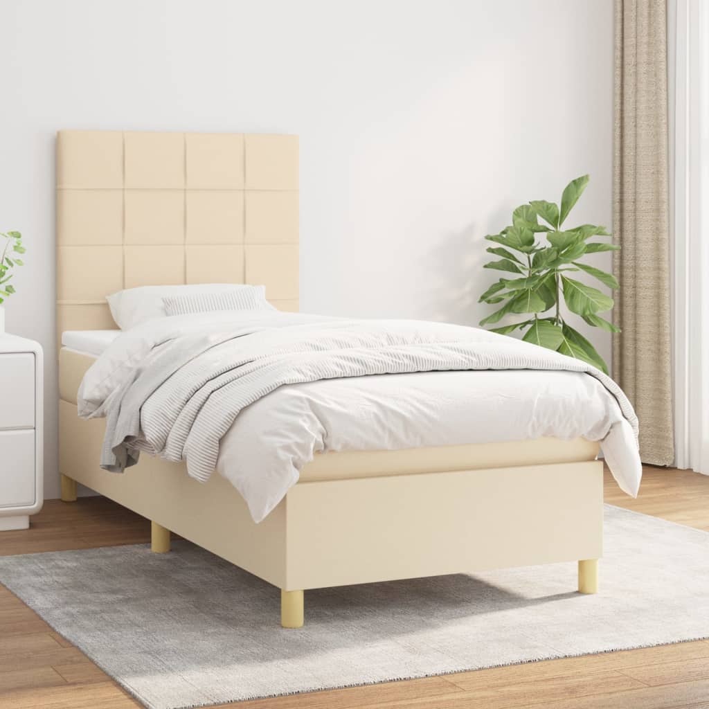 Giroletto a Molle con Materasso Crema 80x200 cm inTessuto