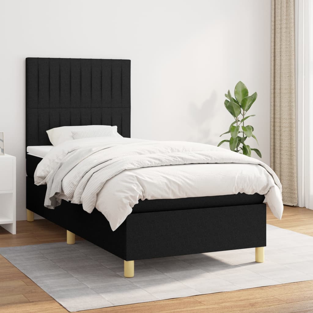 Giroletto a Molle con Materasso Nero 80x200 cm inTessuto