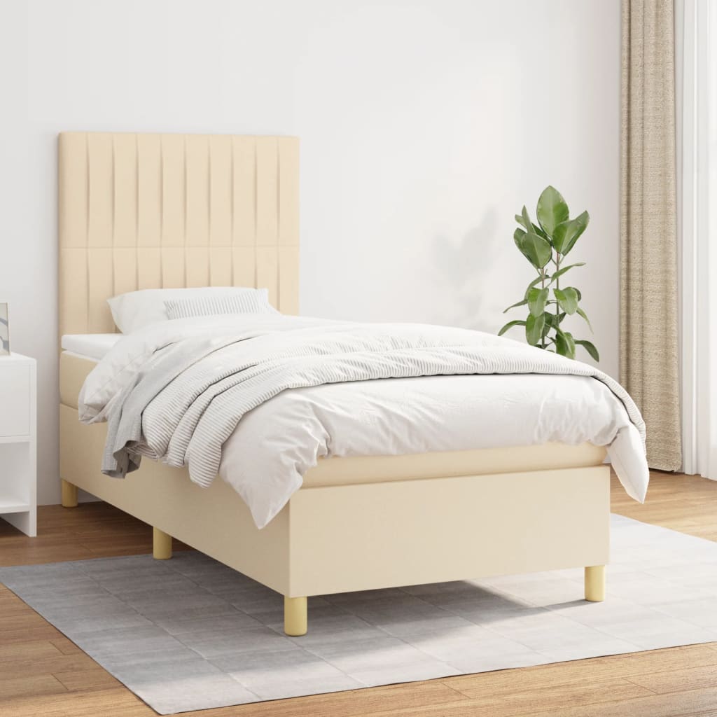 Giroletto a Molle con Materasso Crema 80x200 cm inTessuto