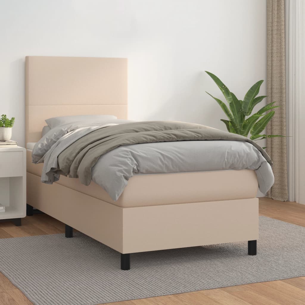 Giroletto a Molle con Materasso Cappuccino 80x200 cm Similpelle