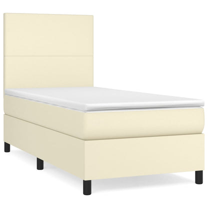 Giroletto a Molle con Materasso Crema 90x190 cm in Similpelle