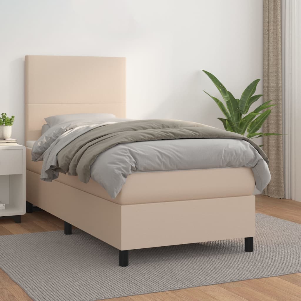 Giroletto a Molle con Materasso Cappuccino 90x190 cm Similpelle