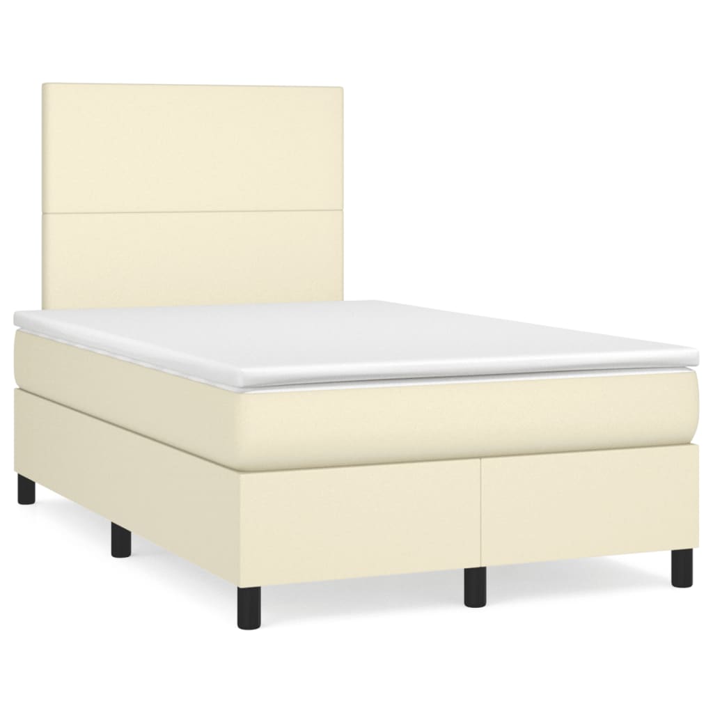 Giroletto a Molle con Materasso Crema 120x200 cm in Similpelle