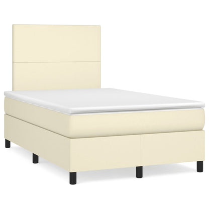 Giroletto a Molle con Materasso Crema 120x200 cm in Similpelle