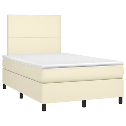 Giroletto a Molle con Materasso Crema 120x200 cm in Similpelle