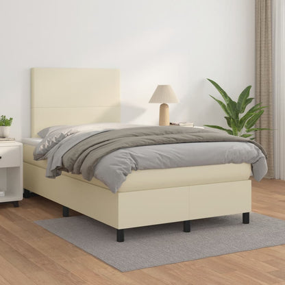 Giroletto a Molle con Materasso Crema 120x200 cm in Similpelle