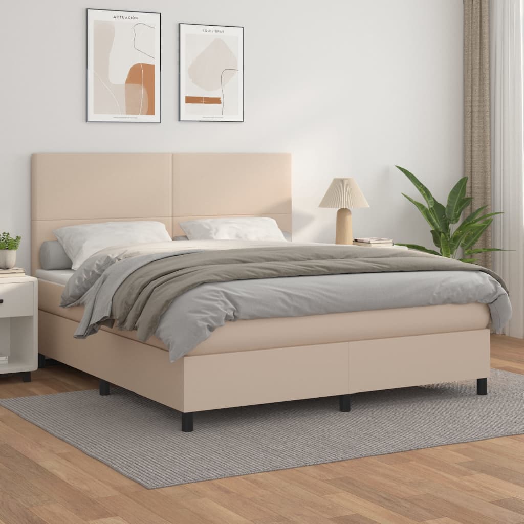 Giroletto a Molle con Materasso Cappuccino 160x200cm Similpelle