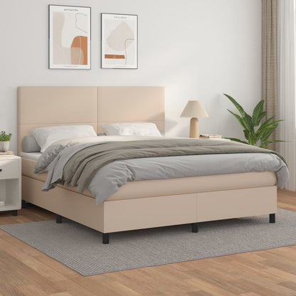 Giroletto a Molle con Materasso Cappuccino 160x200cm Similpelle