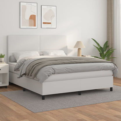 Giroletto a Molle con Materasso Bianco 180x200 cm in Similpelle