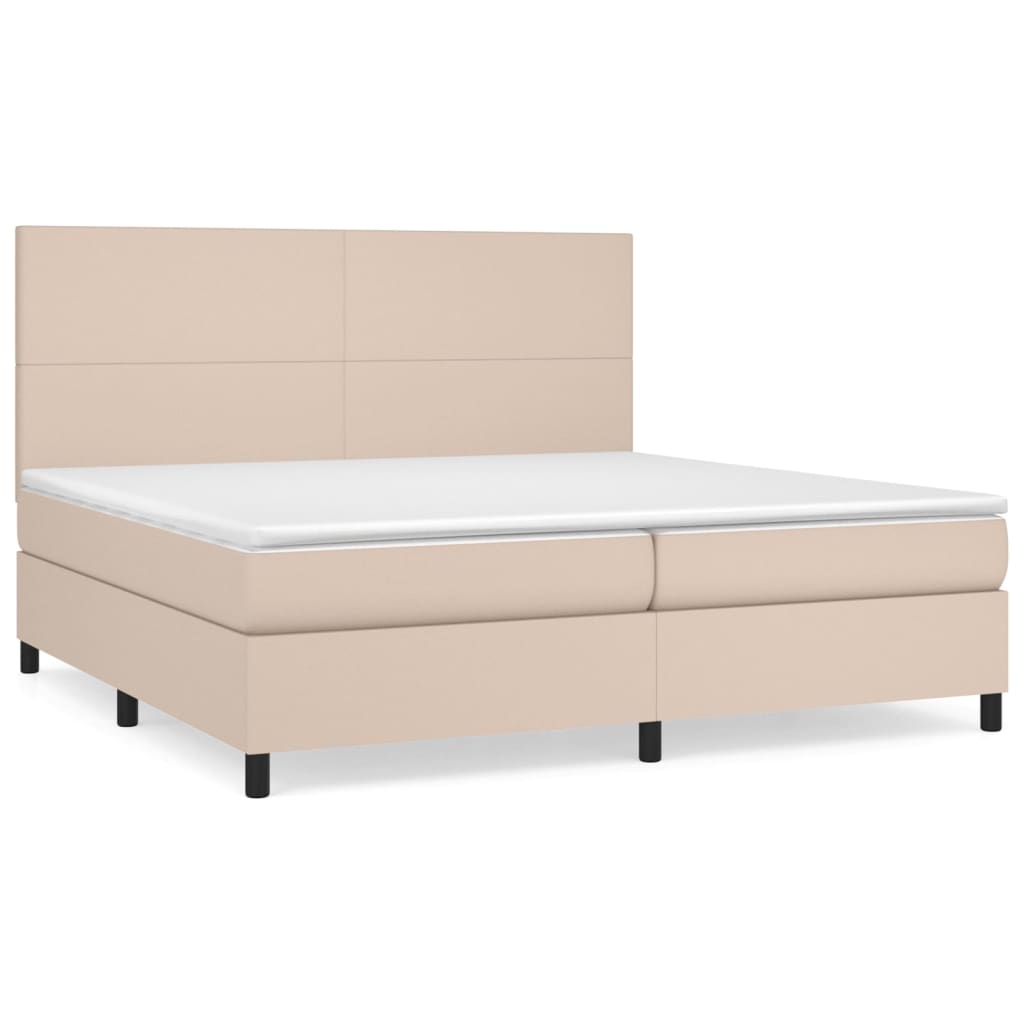 Giroletto a Molle con Materasso Cappuccino 200x200cm Similpelle