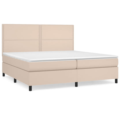 Giroletto a Molle con Materasso Cappuccino 200x200cm Similpelle