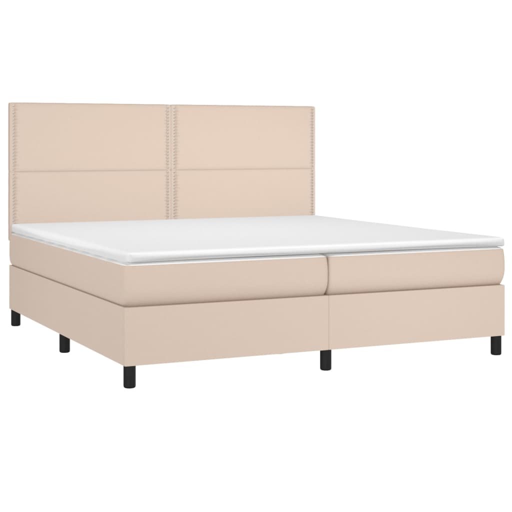 Giroletto a Molle con Materasso Cappuccino 200x200cm Similpelle